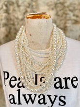 Load image into Gallery viewer, 11 Strand Soft White Pearls
