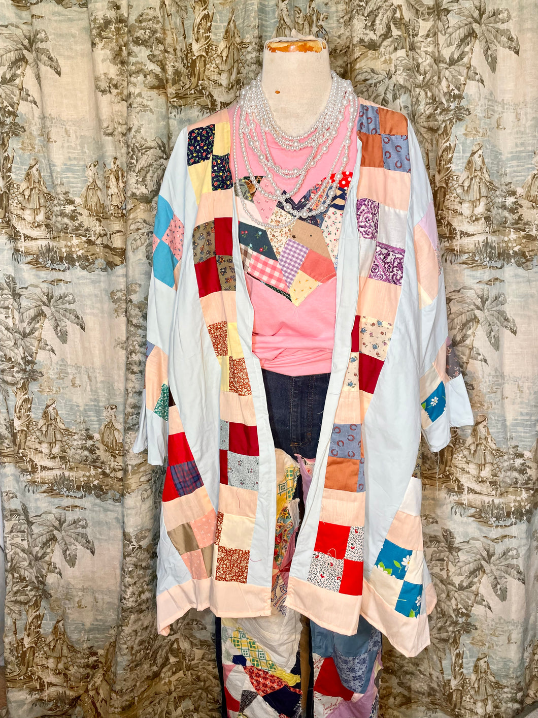 Vintage Quilt Pastels Tunic Top Handmade Bohemian Gypsy Style Festival Quilt Top Vintage Patchwork Quilt Top handmade / grandmas garden quilt dress / long quilt dress Quilt Patchwork Dress / Vintage Patchwork Quilt / Farm Dress