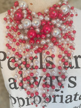 Load image into Gallery viewer, Not Ya Mama&#39;s Pearl Necklace Hot Pink and White Pearls
