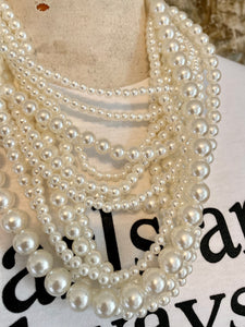 11 Strand Soft White Pearls