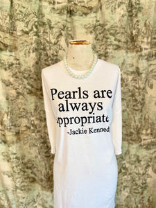 Simple, Single Strand Pearls:  "Barbara Bush" sized pearls