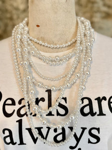 8 Strand White Pearl Necklace