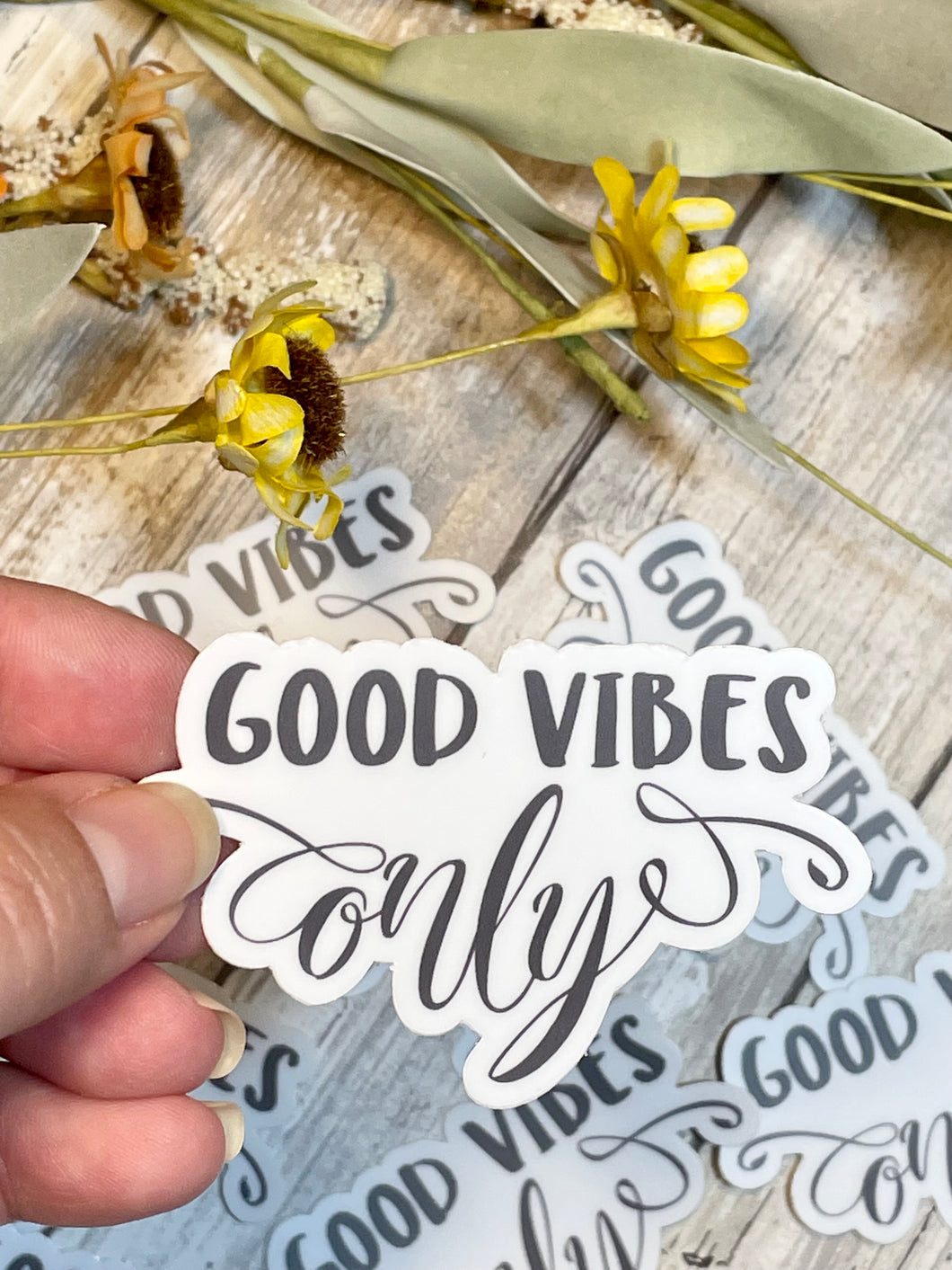 Good Vibes Only Vinyl Sticker, Hydroflask Sticker, Mental Health Decal, Aesthetic Sticker, Kindness Sticker, Positive Decal, Inspirational